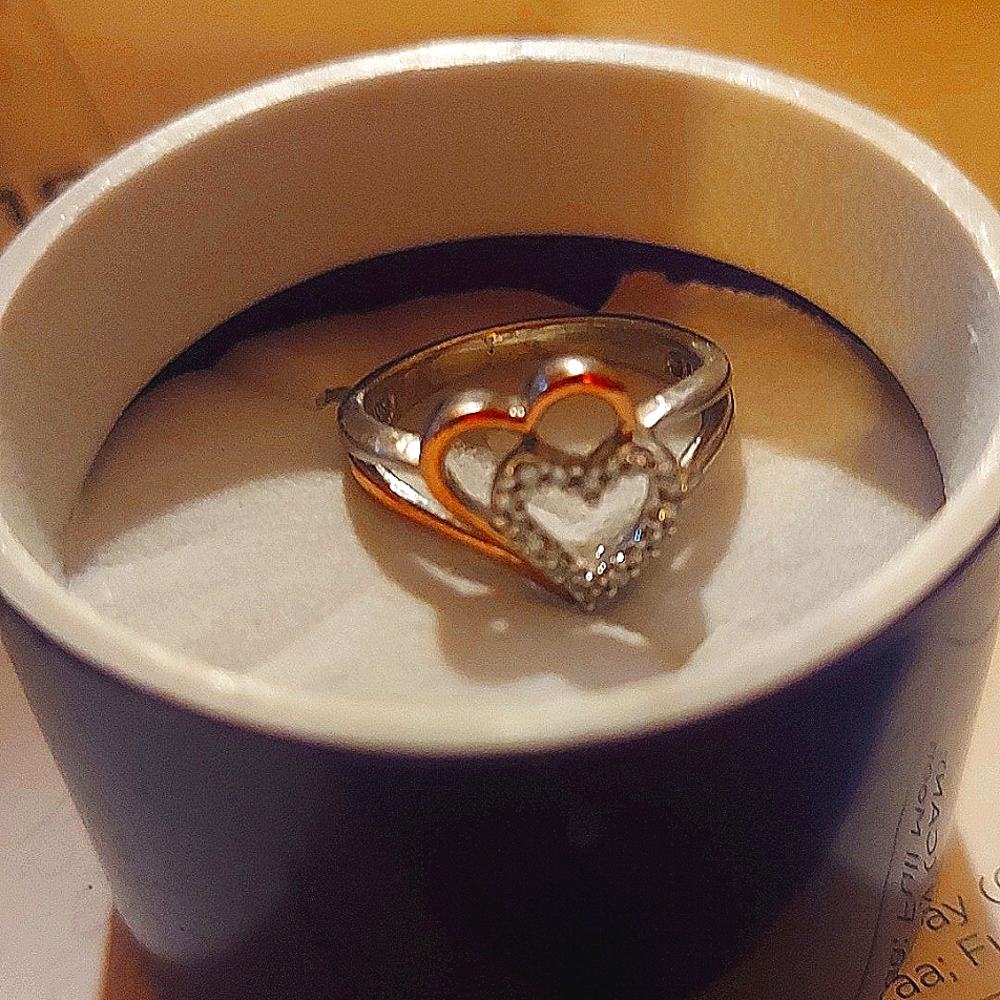 10k gold + 925 silver and diamonds ring